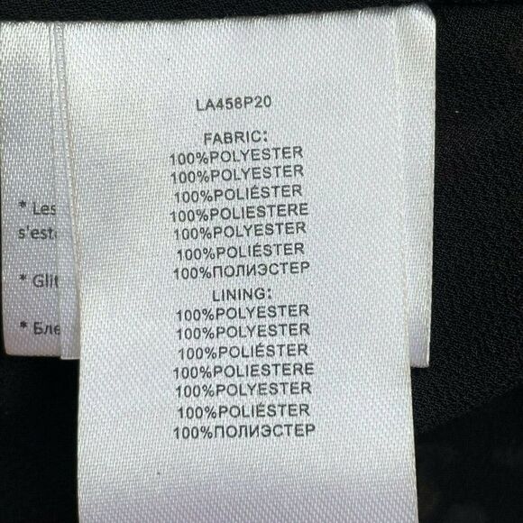 Molly Bracken Premium Dress XS Black Confettis V-Neck Ruffled Lined Belted - Picture 9 of 9